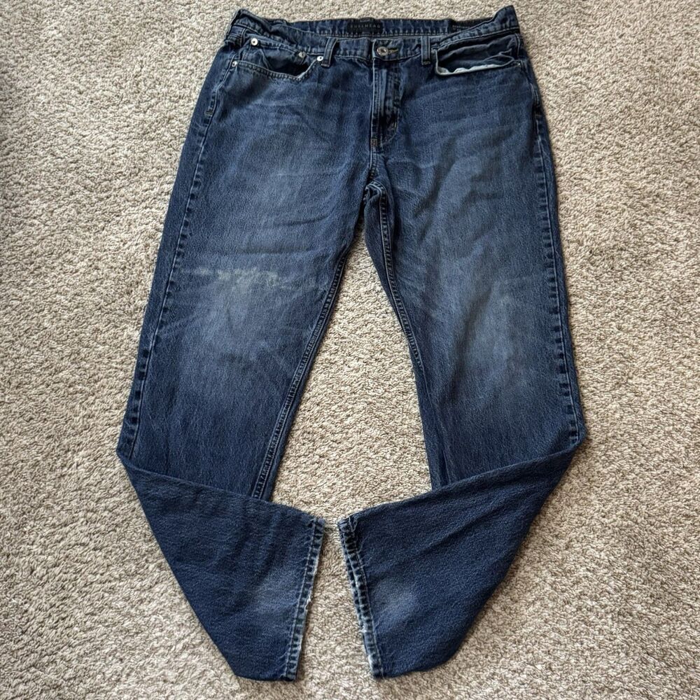 Bullhead Jeans Mens 36x32 Straight Medium Wash Blue Denim Cotton Faded Casual